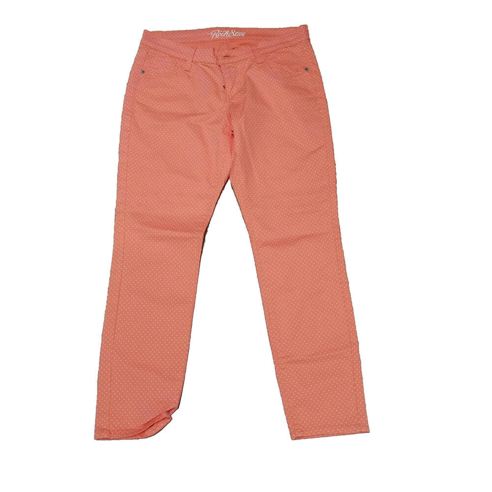 Old Navy Jeans Women 12 Orange Rock Star Petite Denim J2
